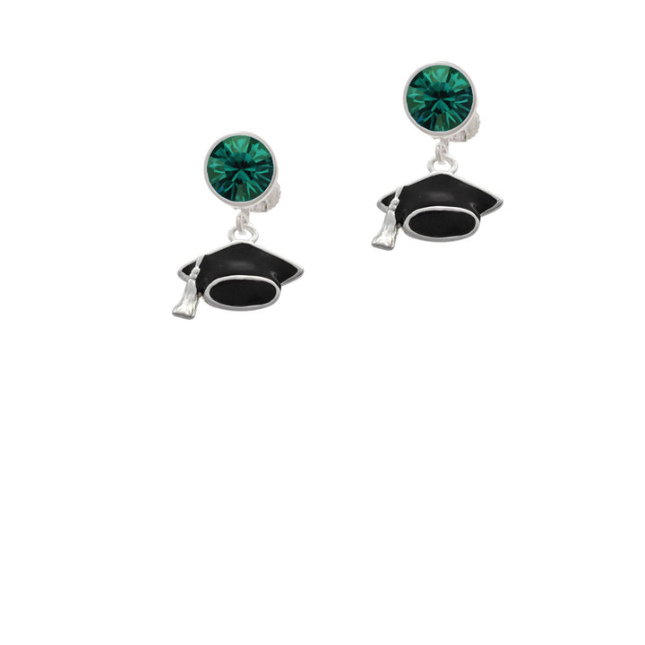 Graduation Cap Crystal Clip On Earrings Image 6