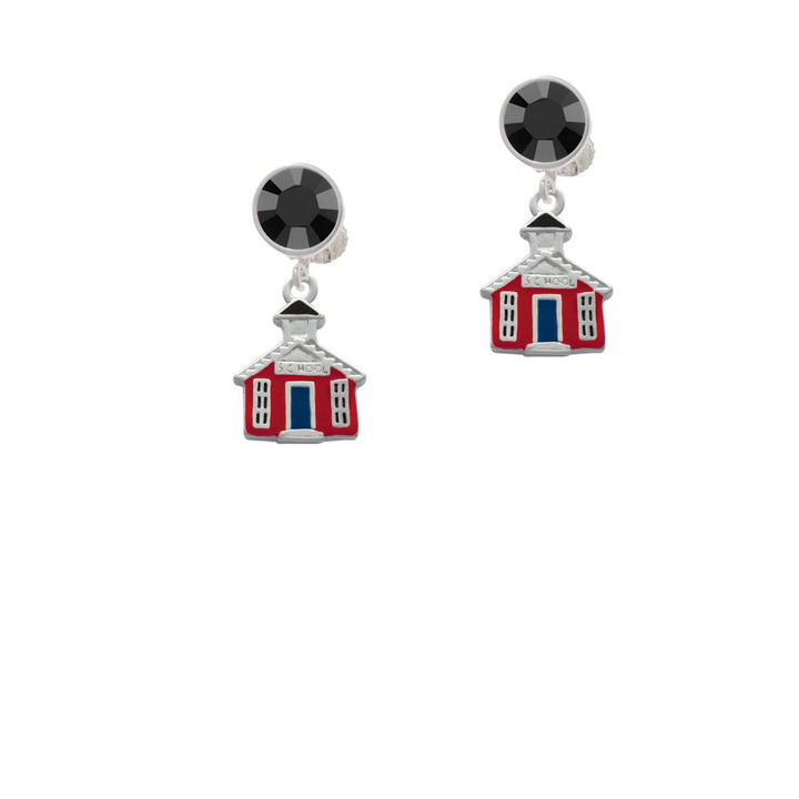 Red School House Crystal Clip On Earrings Image 3