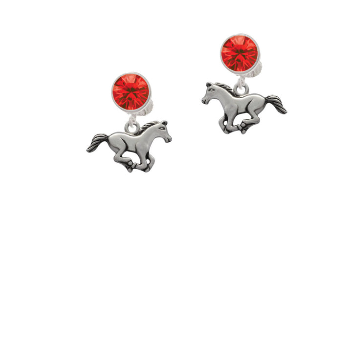 Running Horse Crystal Clip On Earrings Image 4