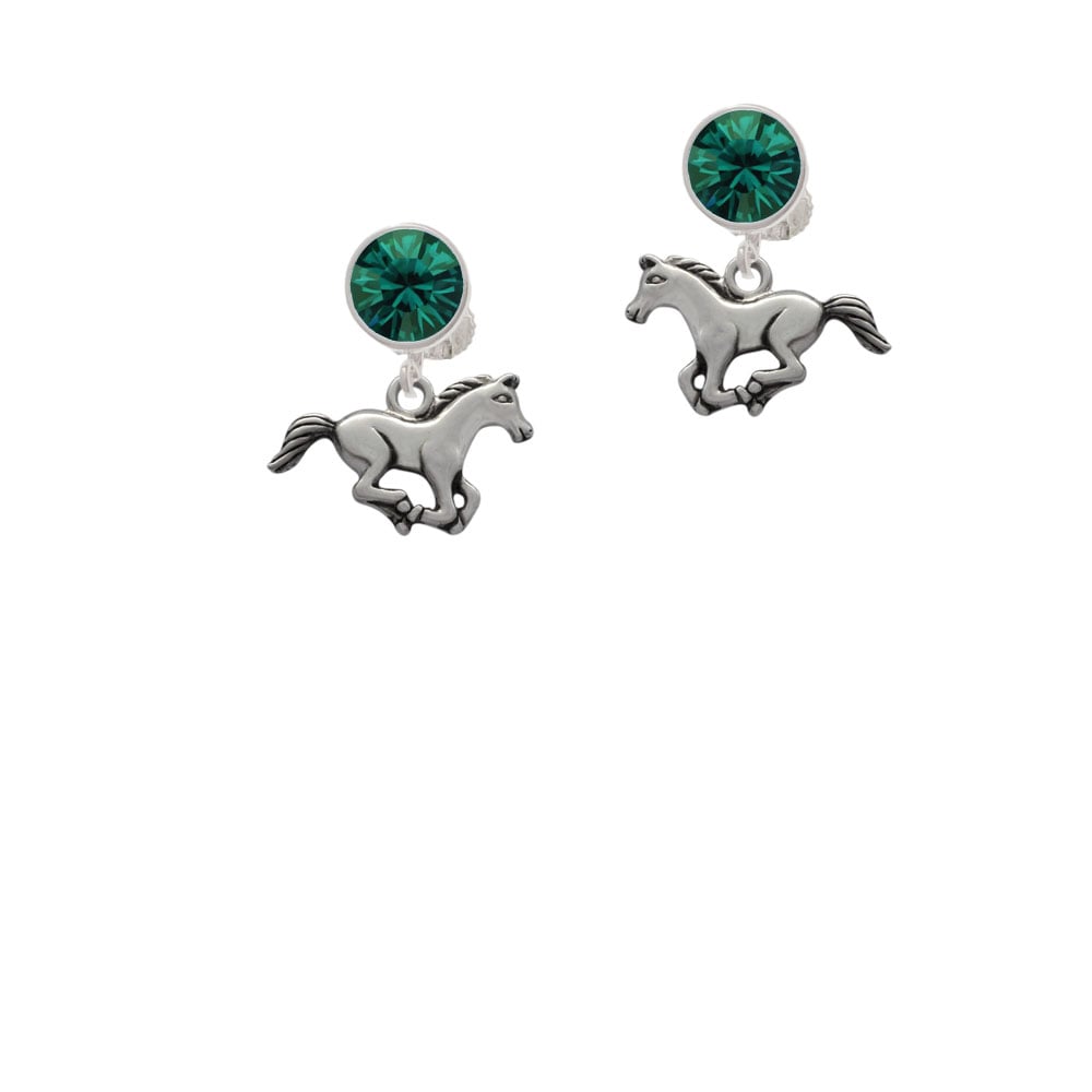 Running Horse Crystal Clip On Earrings Image 6