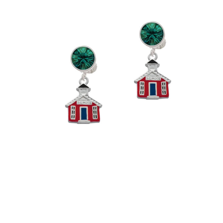 Red School House Crystal Clip On Earrings Image 6