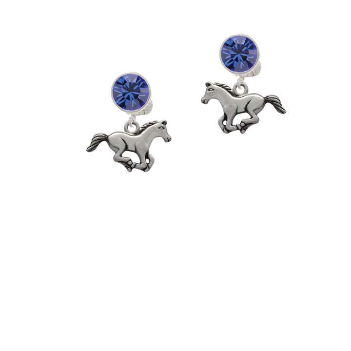 Running Horse Crystal Clip On Earrings Image 7