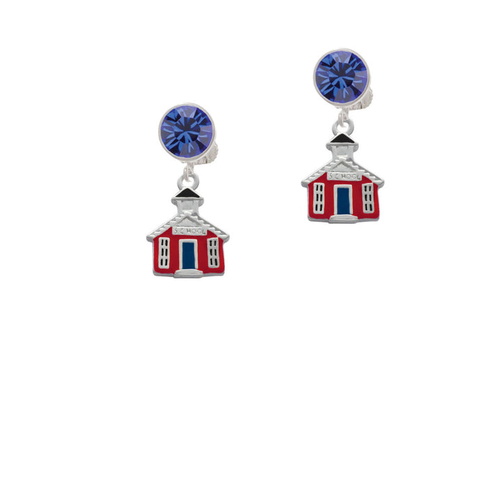 Red School House Crystal Clip On Earrings Image 7