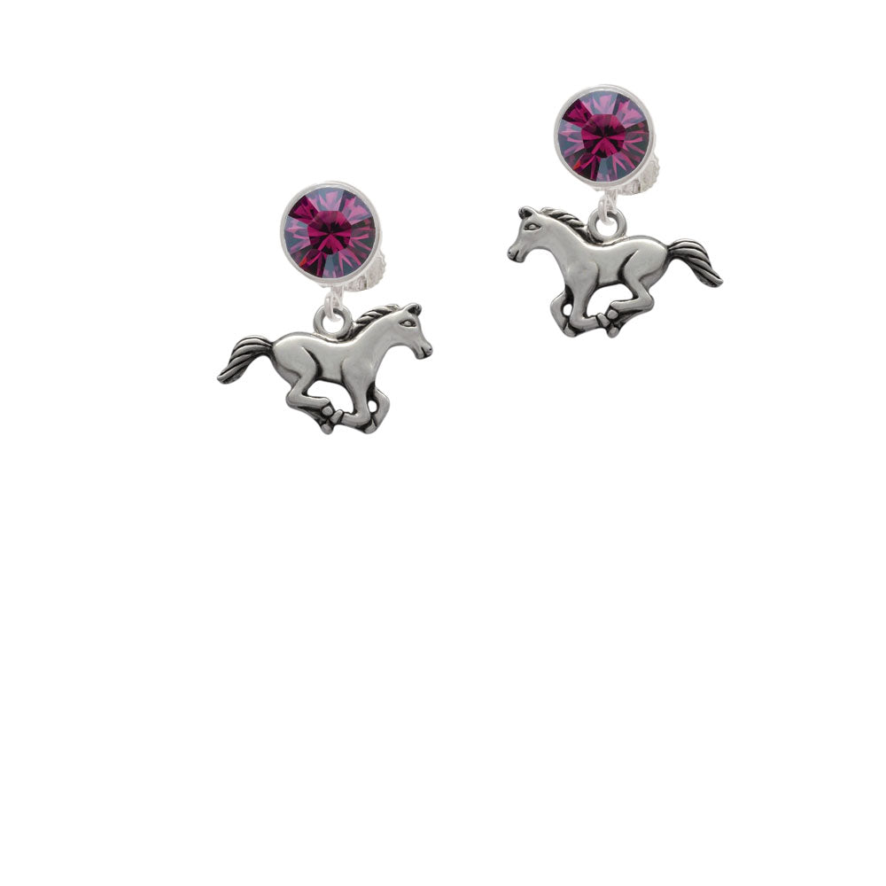 Running Horse Crystal Clip On Earrings Image 8