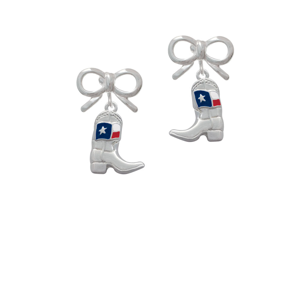 Cowboy Boot with Texas Flag Crystal Clip On Earrings Image 9