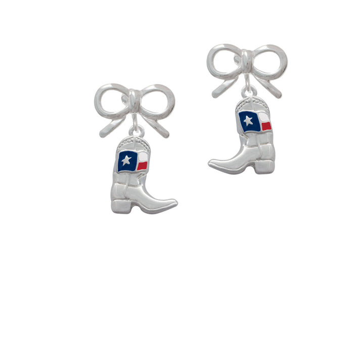 Cowboy Boot with Texas Flag Crystal Clip On Earrings Image 9