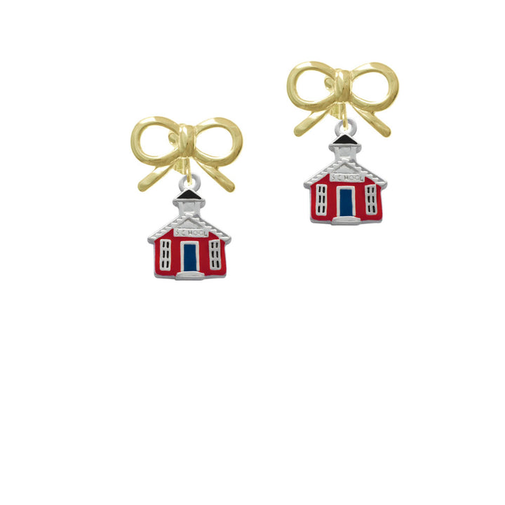 Red School House Crystal Clip On Earrings Image 10