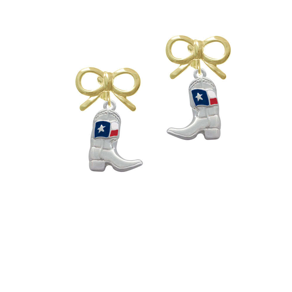 Cowboy Boot with Texas Flag Crystal Clip On Earrings Image 10