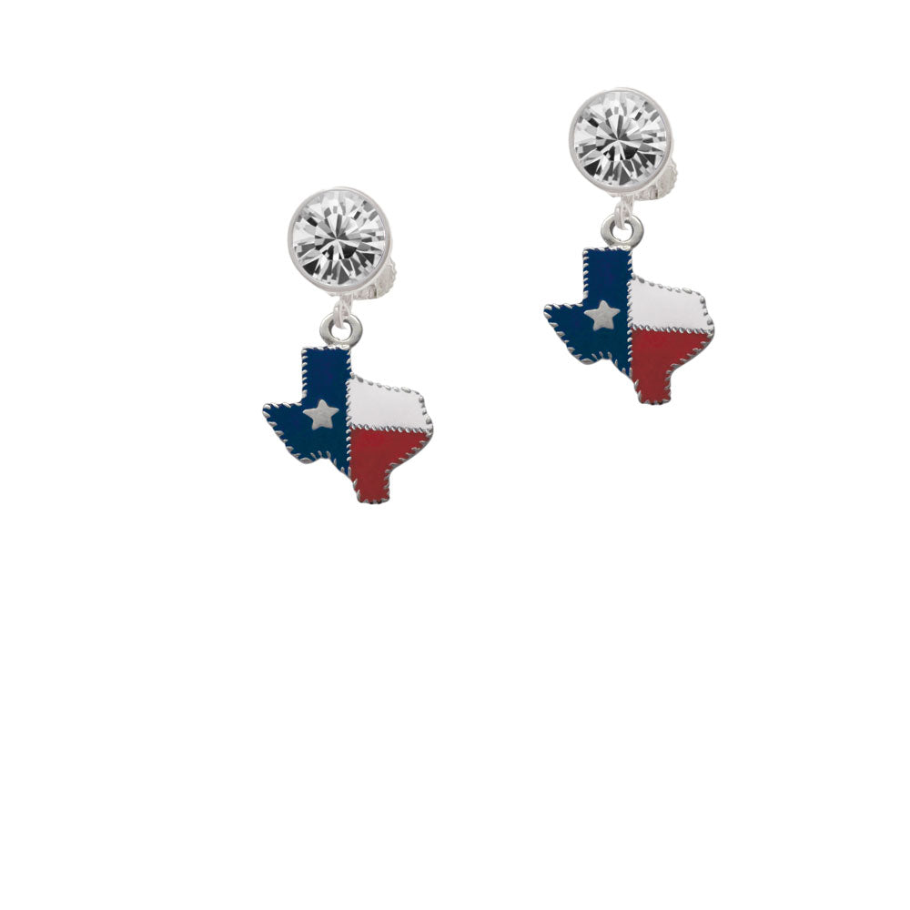 Texas with Rope Border Crystal Clip On Earrings Image 2