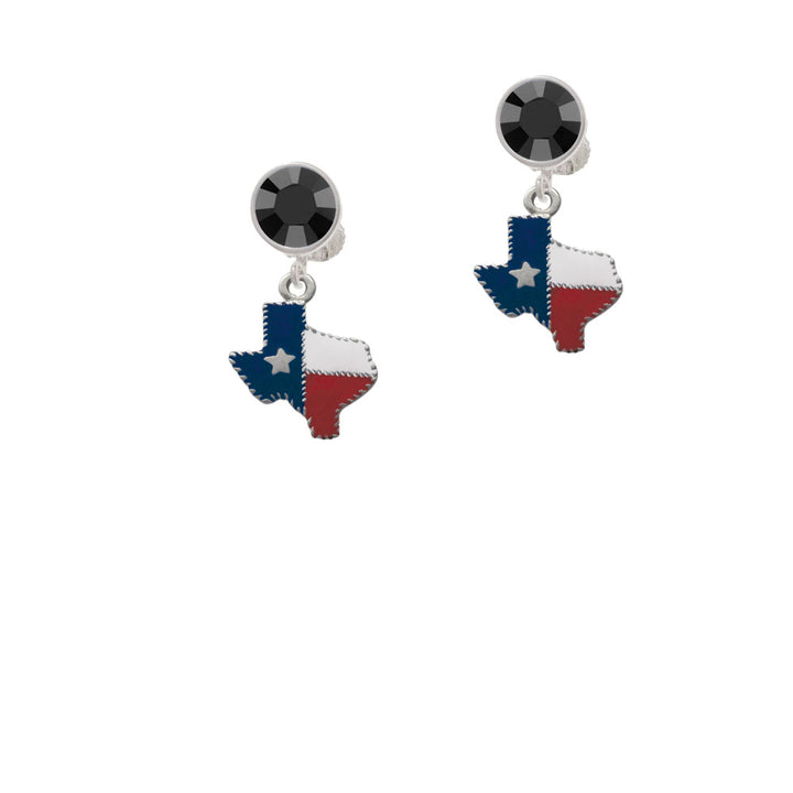 Texas with Rope Border Crystal Clip On Earrings Image 3