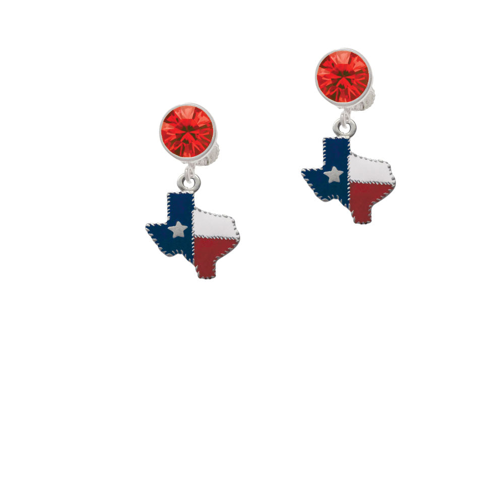 Texas with Rope Border Crystal Clip On Earrings Image 4