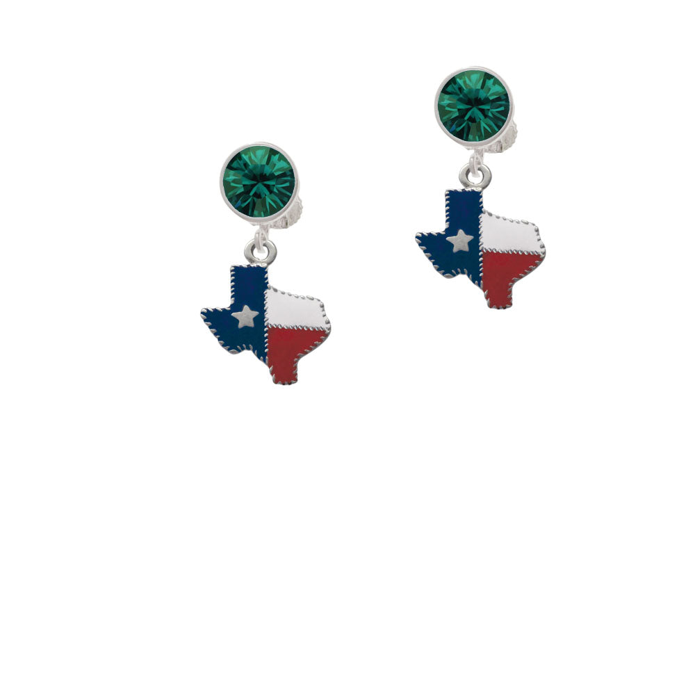 Texas with Rope Border Crystal Clip On Earrings Image 6