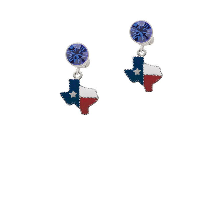 Texas with Rope Border Crystal Clip On Earrings Image 7