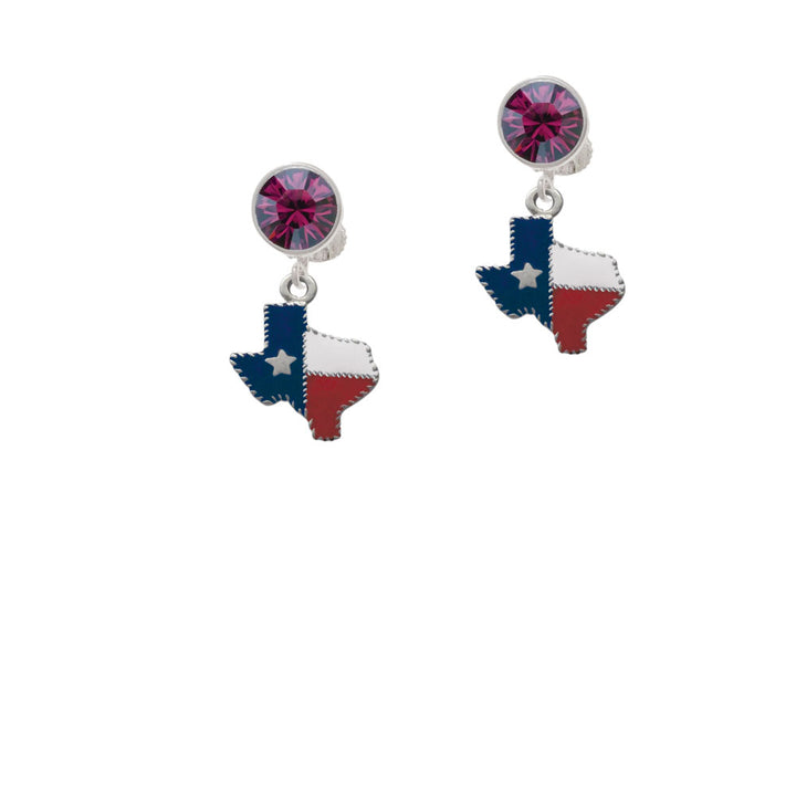 Texas with Rope Border Crystal Clip On Earrings Image 8