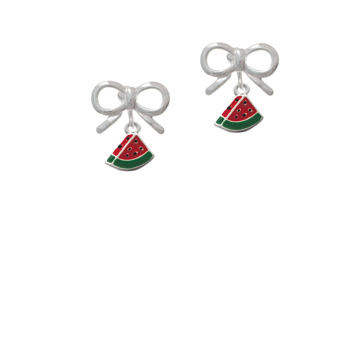 Mini Enamel Watermelon Slice Crystal Clip On Earrings Image 9