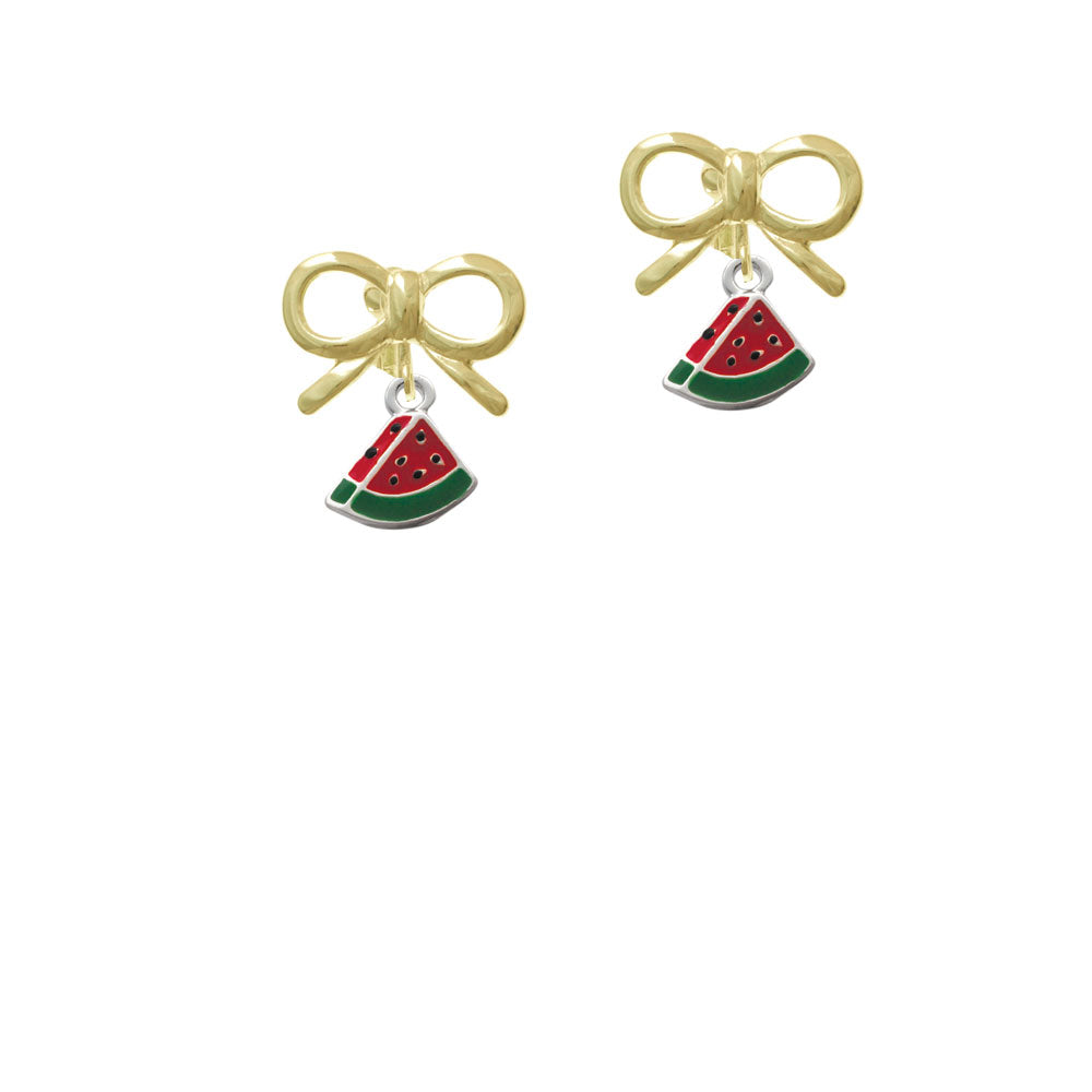 Mini Enamel Watermelon Slice Crystal Clip On Earrings Image 10