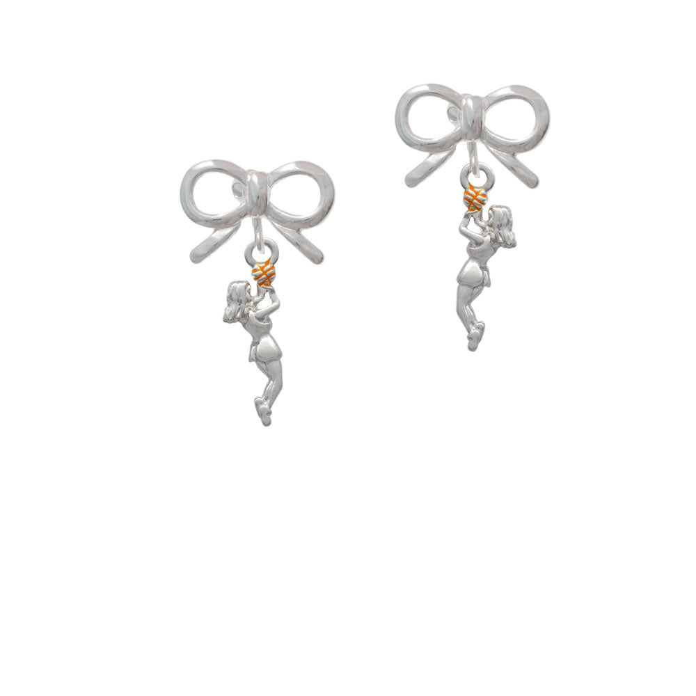 Basketball Player Girl Crystal Clip On Earrings Image 9