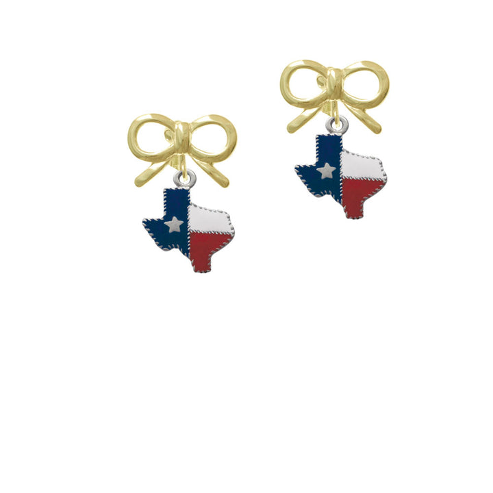 Texas with Rope Border Crystal Clip On Earrings Image 10