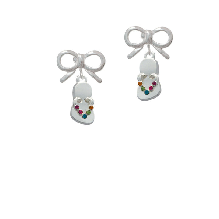 Multicolored Crystal Flip Flop Crystal Clip On Earrings Image 9