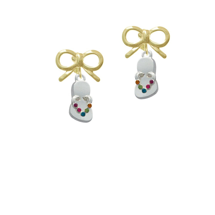 Multicolored Crystal Flip Flop Crystal Clip On Earrings Image 10