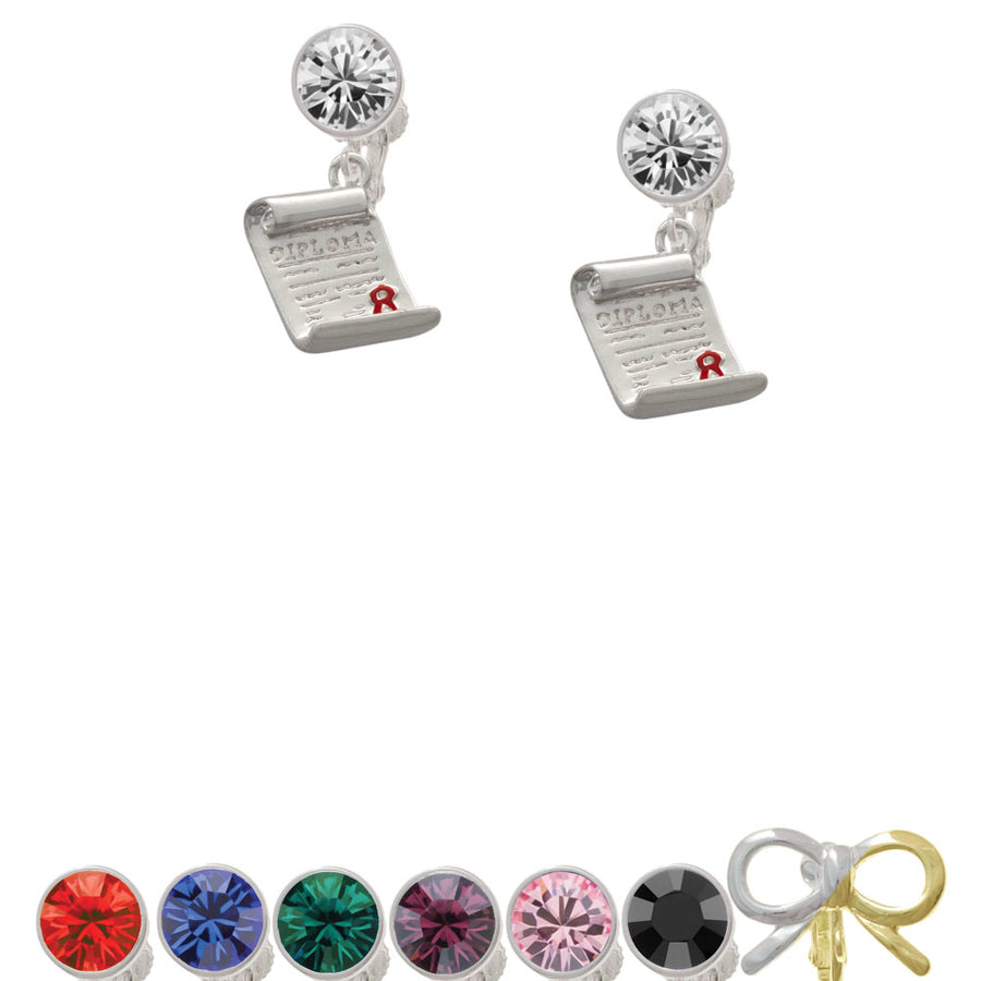 Diploma Crystal Clip On Earrings Image 1