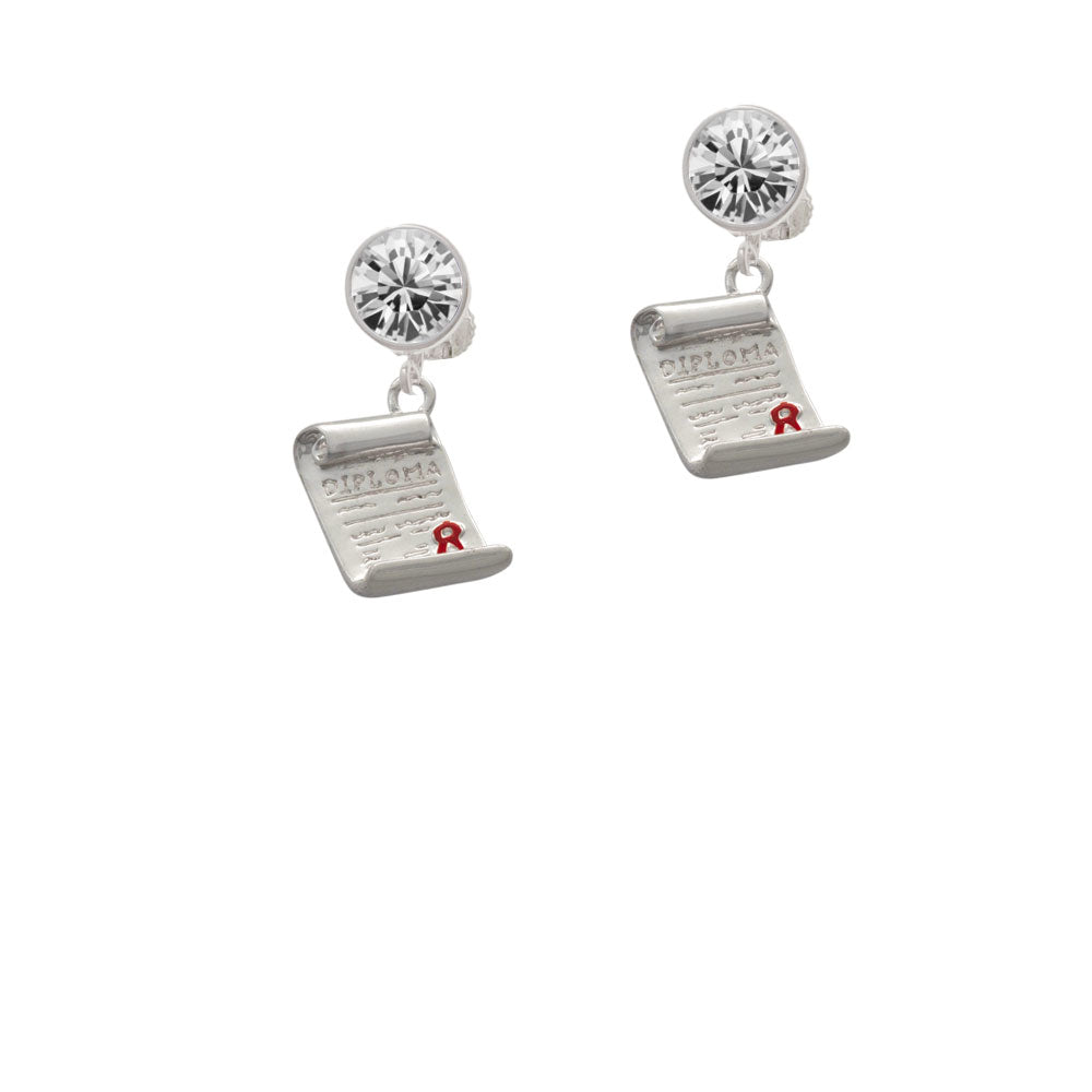 Diploma Crystal Clip On Earrings Image 2