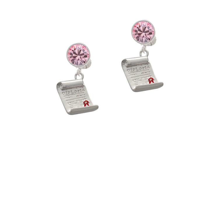 Diploma Crystal Clip On Earrings Image 4