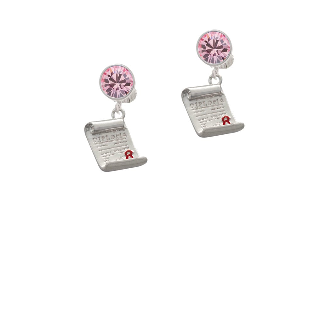 Diploma Crystal Clip On Earrings Image 1