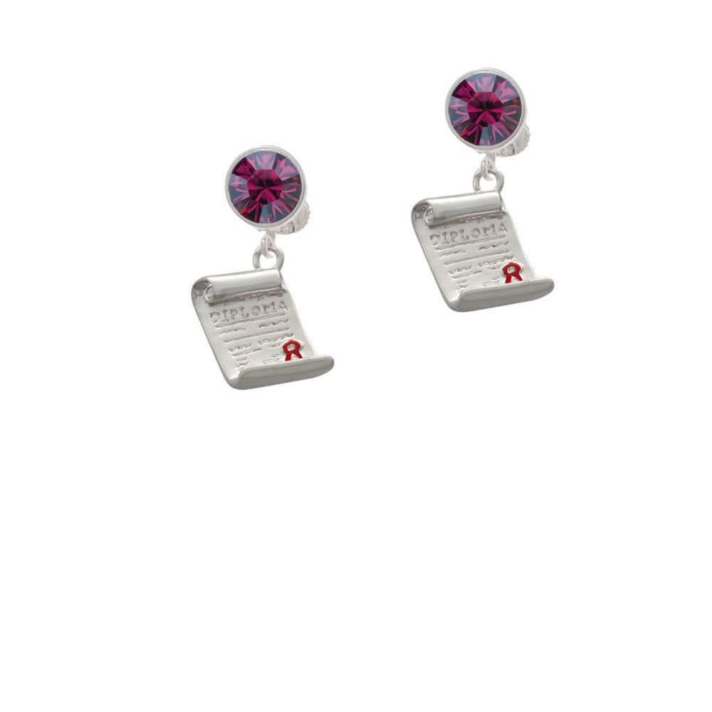 Diploma Crystal Clip On Earrings Image 8