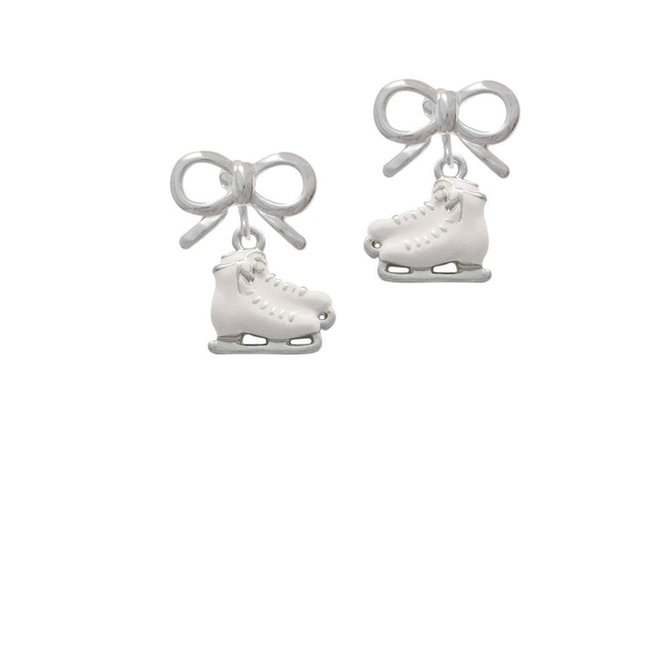 White Ice Skates Crystal Clip On Earrings Image 9