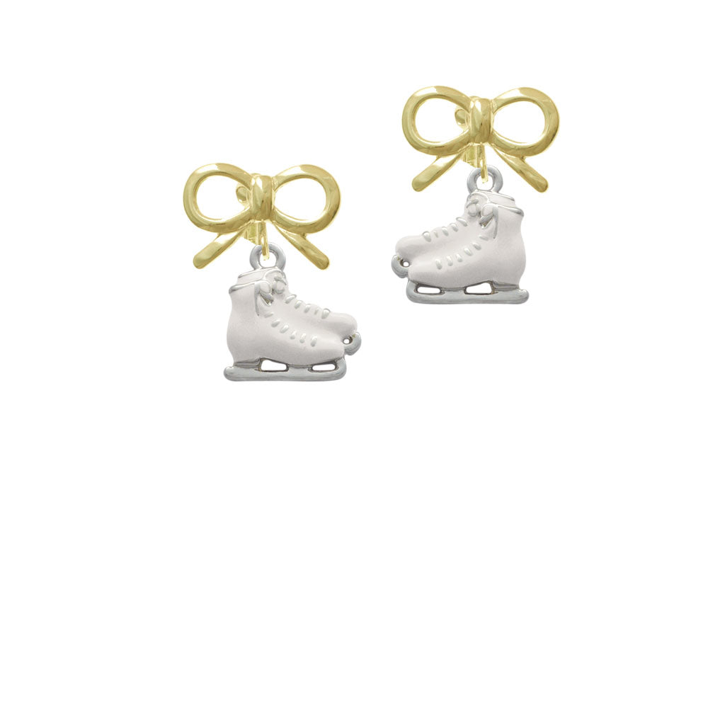 White Ice Skates Crystal Clip On Earrings Image 10