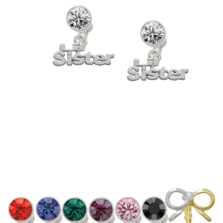 Lil Sister Crystal Clip On Earrings Image 1