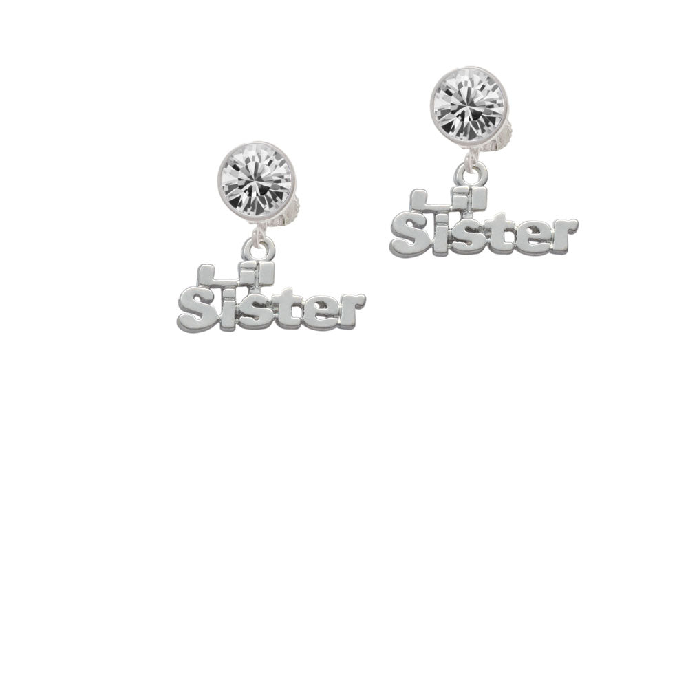 Lil Sister Crystal Clip On Earrings Image 2