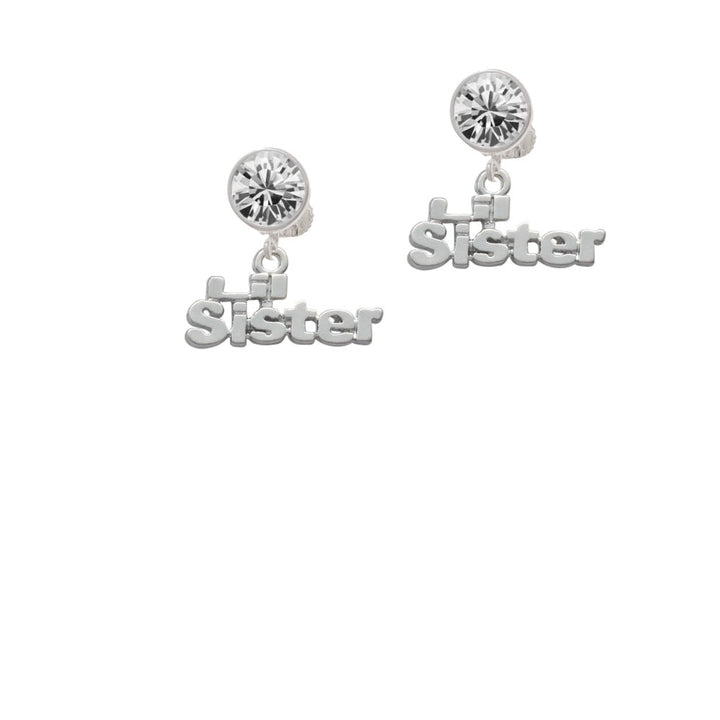 Lil Sister Crystal Clip On Earrings Image 1