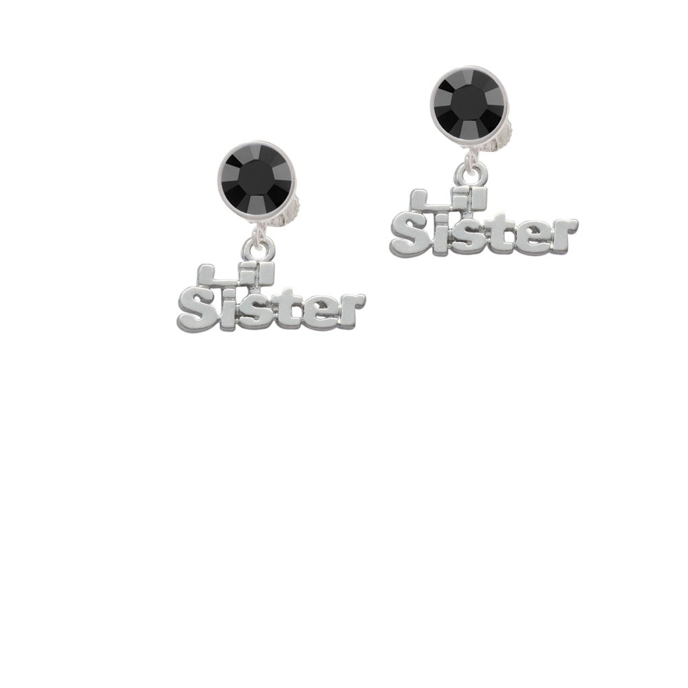 Lil Sister Crystal Clip On Earrings Image 3