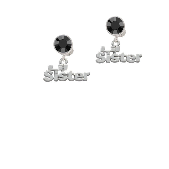 Lil Sister Crystal Clip On Earrings Image 1