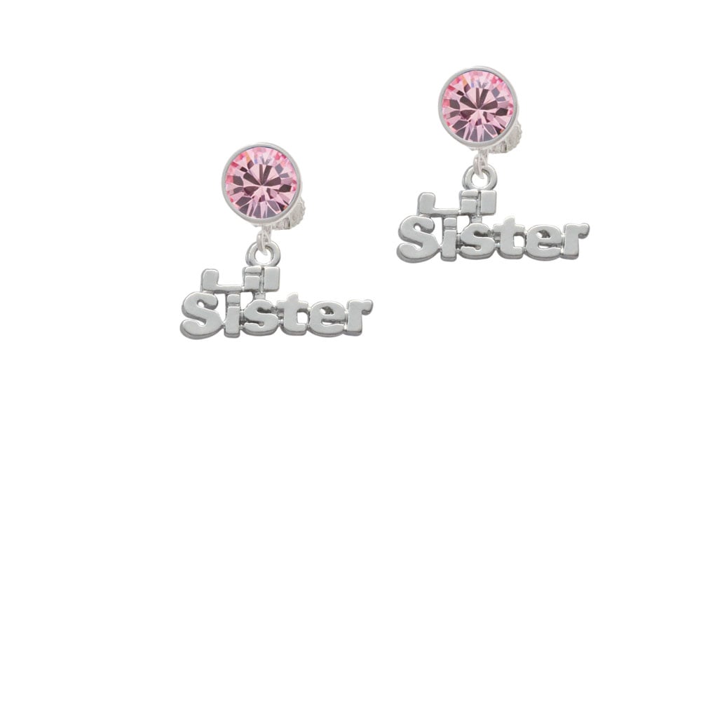 Lil Sister Crystal Clip On Earrings Image 4