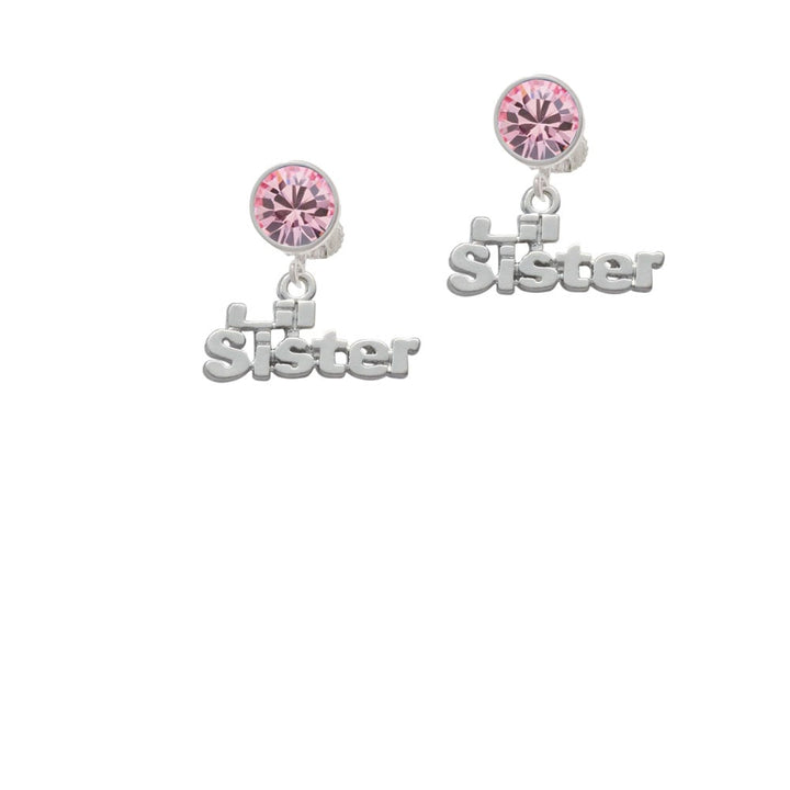 Lil Sister Crystal Clip On Earrings Image 4