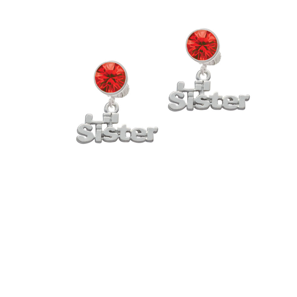 Lil Sister Crystal Clip On Earrings Image 4