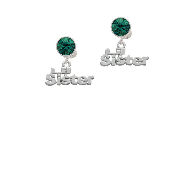 Lil Sister Crystal Clip On Earrings Image 6