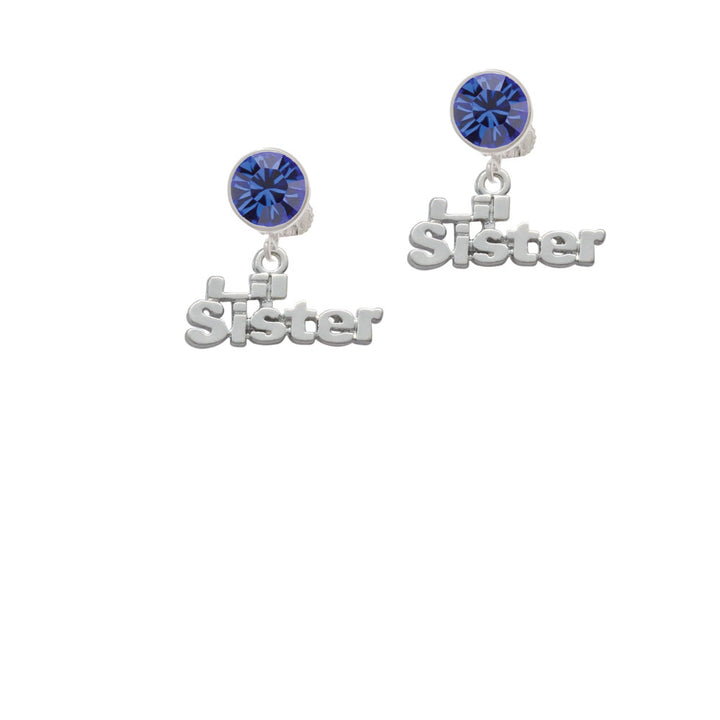 Lil Sister Crystal Clip On Earrings Image 7