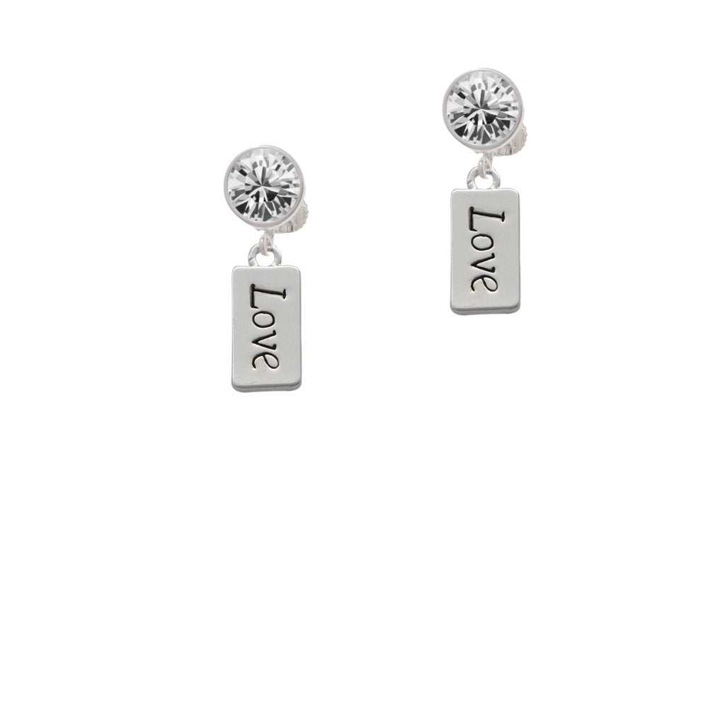 Love Crystal Clip On Earrings Image 2