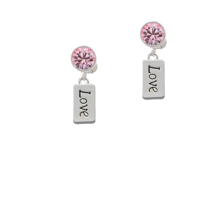 Love Crystal Clip On Earrings Image 4