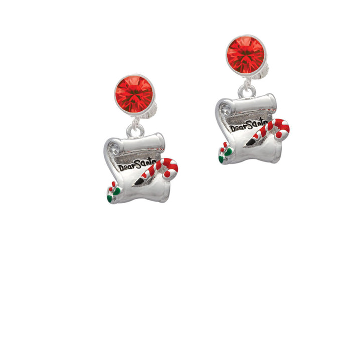 Dear Santa Letter Crystal Clip On Earrings Image 4