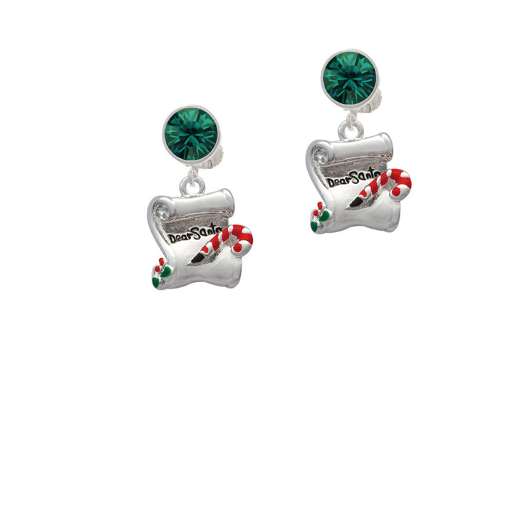 Dear Santa Letter Crystal Clip On Earrings Image 6