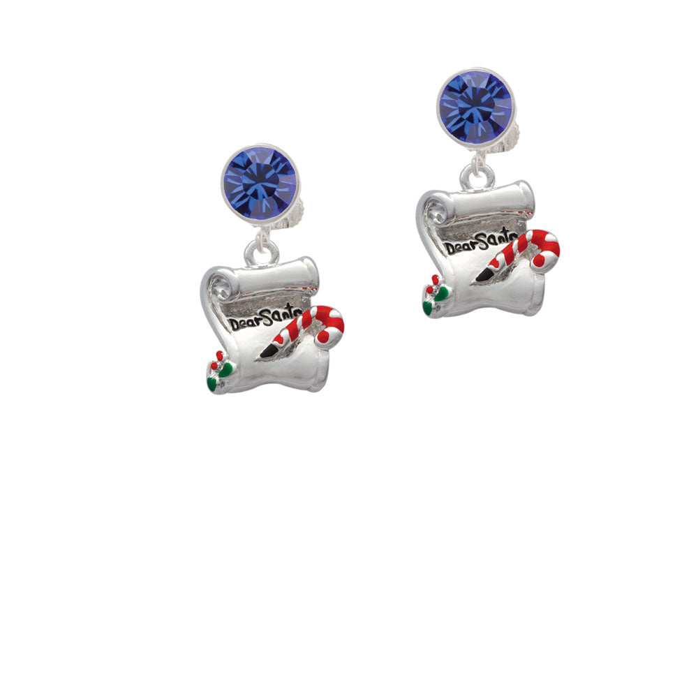 Dear Santa Letter Crystal Clip On Earrings Image 7