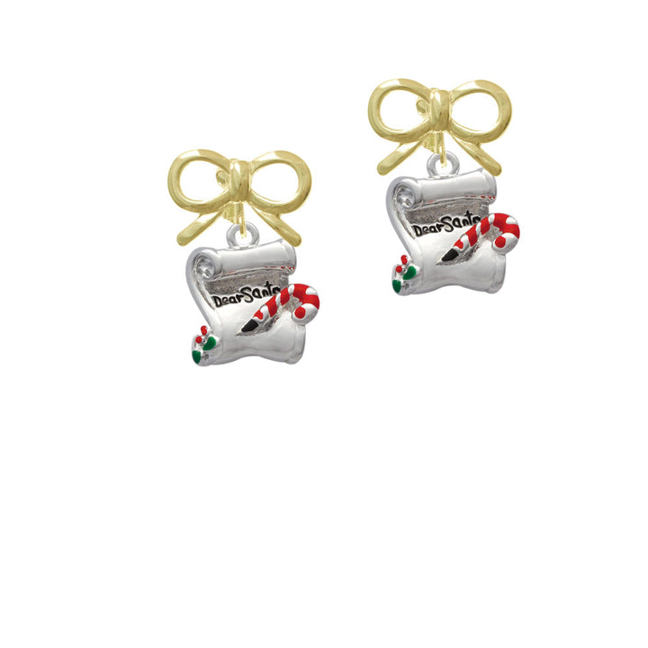 Dear Santa Letter Crystal Clip On Earrings Image 10