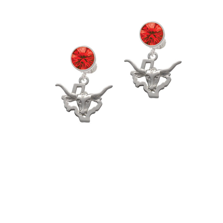 Longhorn - Texas Crystal Clip On Earrings Image 4