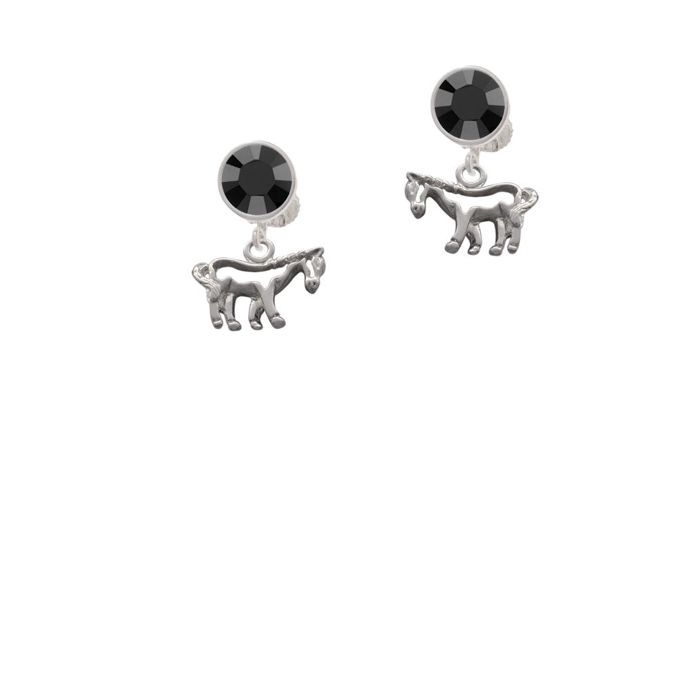 Horse - Outline Crystal Clip On Earrings Image 3