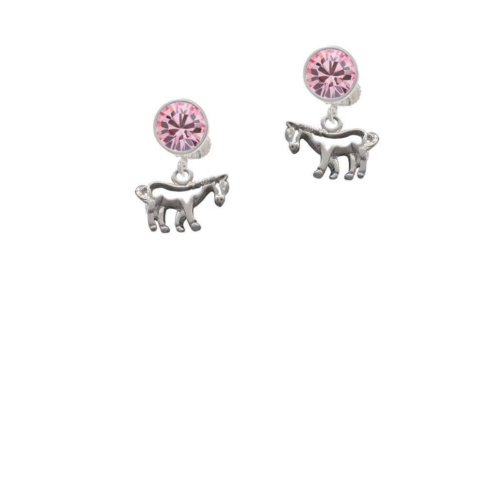 Horse - Outline Crystal Clip On Earrings Image 4